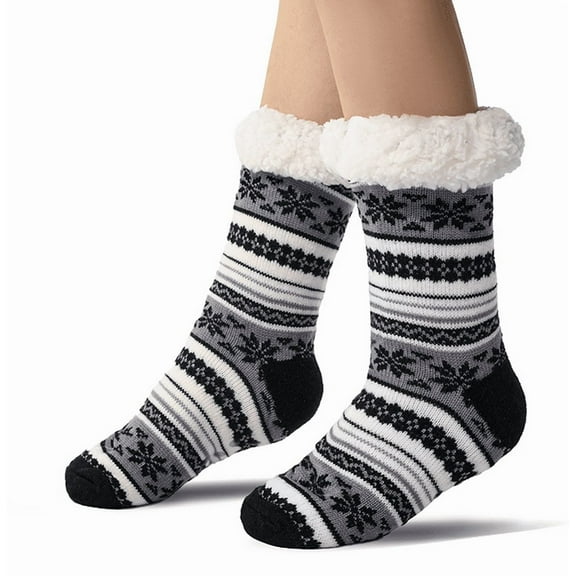 1 Pair Mens Slipper Socks: Syphoria Fuzzy Socks Cozy Warm House Socks Indoor Thermal Socks, Non Slip Plush Fleece Socks Size 9-12