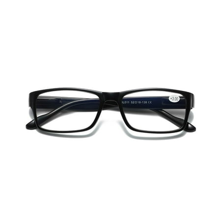 1 Pair Mens Unisex Blue Light Blocking Reading Glasses Black Spring Hinge Readers +0.75