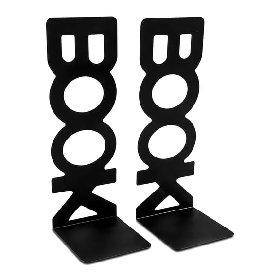 Heavy Duty Metal Bookends for Shelves, 1 Pair Decorative Book Ends Holder, Book Stoppers for Heavy Books, Home Office School