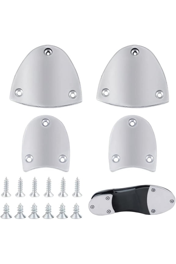 1 Pair Metal Heel Plates Sole Heel Guard Repair Pads Heel Replacement Plates with Screw Nails Shoe Heel Plate Taps Tips for Shoes and Boots PlatinumDIY