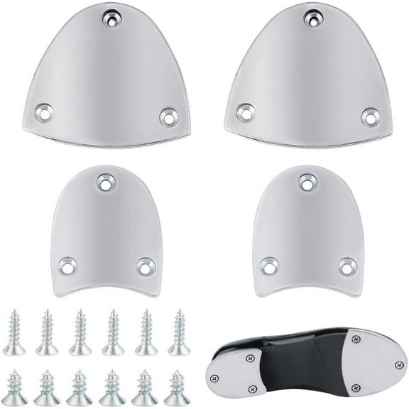 1 Pair Metal Heel Plates Sole Heel Guard Repair Pads Heel Replacement Plates with Screw Nails Shoe Heel Plate Taps Tips