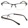 thumbnail image 1 of 1 Pair Metal Rectangular No Line Progressive Trifocal Clear Lens Reading Glasses - Better Then Bi-Focal bifocal Reader, 1 of 3