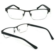 1 Pair Metal Rectangular No Line Progressive Trifocal Clear Lens Reading Glasses - Better Then Bi-Focal bifocal Reader