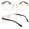 thumbnail image 1 of 1 Pair Metal Rectangular No Line Progressive Trifocal Clear Lens Reading Glasses - Better Then Bi-Focal bifocal Reader, 1 of 3