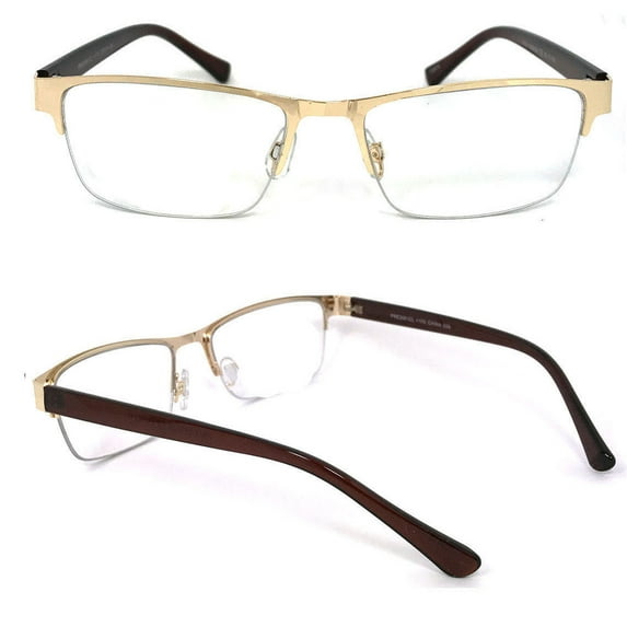 1 Pair Metal Rectangular No Line Progressive Trifocal Clear Lens Reading Glasses - Better Then Bi-Focal bifocal Reader