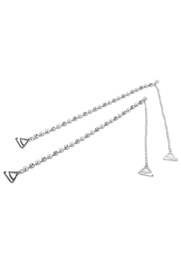 1 Pair Metal Shoulder Straps Bra Strap Adjustable Shoulder Belt Replacement Shoulder Straps Silver Tone