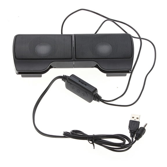 1 Pair Mini Portable Clipon USB Stereo Speakers Line Controller Soundbar For Laptop Mp3 Phone Music Player PC With Clip ,Bike Audio