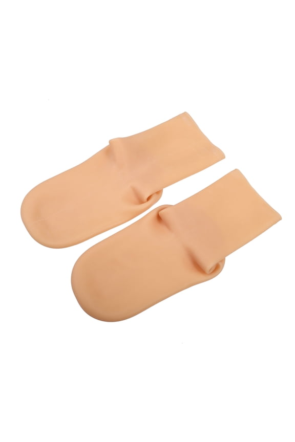 1 Pair Moisturizing Gel Socks Cracked Foot Care Protector Silicone Socks Beige L Size
