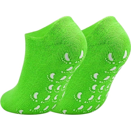 1 Pair Moisturizing Socks Overnight, Foot Spa Socks Gel Socks Moisture Enhancing Socks Cosmetic Moisturizing Socks for Dry Cracked Feet Green