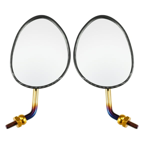 1 Pair Motorcycle 8mm Screw Thread Rear View Side Rearview Mirror Universal Carbon Fiber Pattern Black