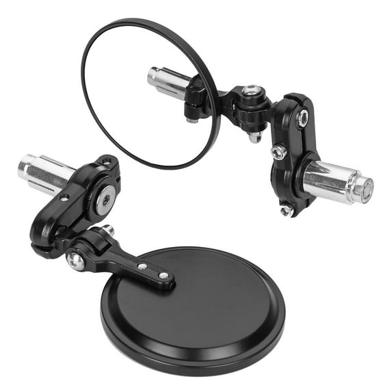 1 Pair Motorcycle Mirrors, Universal Motorcycle Rear View Side Mirrors Handle Bar Bar End Motorcycle Mirrors, Black
