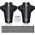 thumbnail image 1 of 1 Pair Mountain Bike Mudguard Carbon Fiber Pattern Mud Tile Bicycle Mudguard Riding Fender Front and Rear Reflective Bike Fender for MTB,Road Bikes, 1 of 6