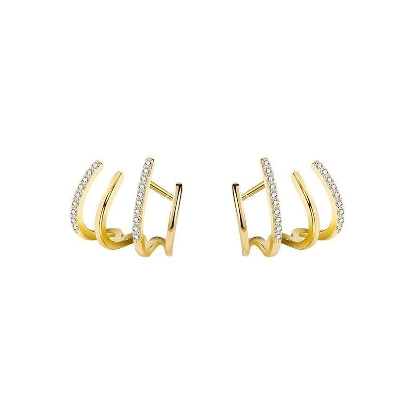  2 Pairs14k Gold Plated Screw Earring Backs 925