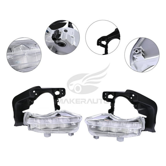 1 Pair New Fog Light For 2014-2016 Toyota Highlander Daytime Running Light LED