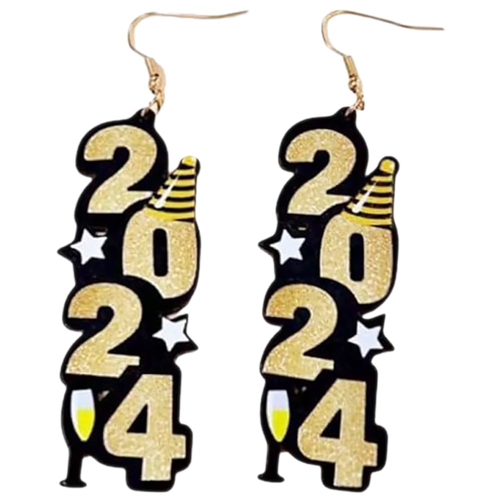 1 Pair New Year Earrings Acrylic Earrings Women Drop Earrings
