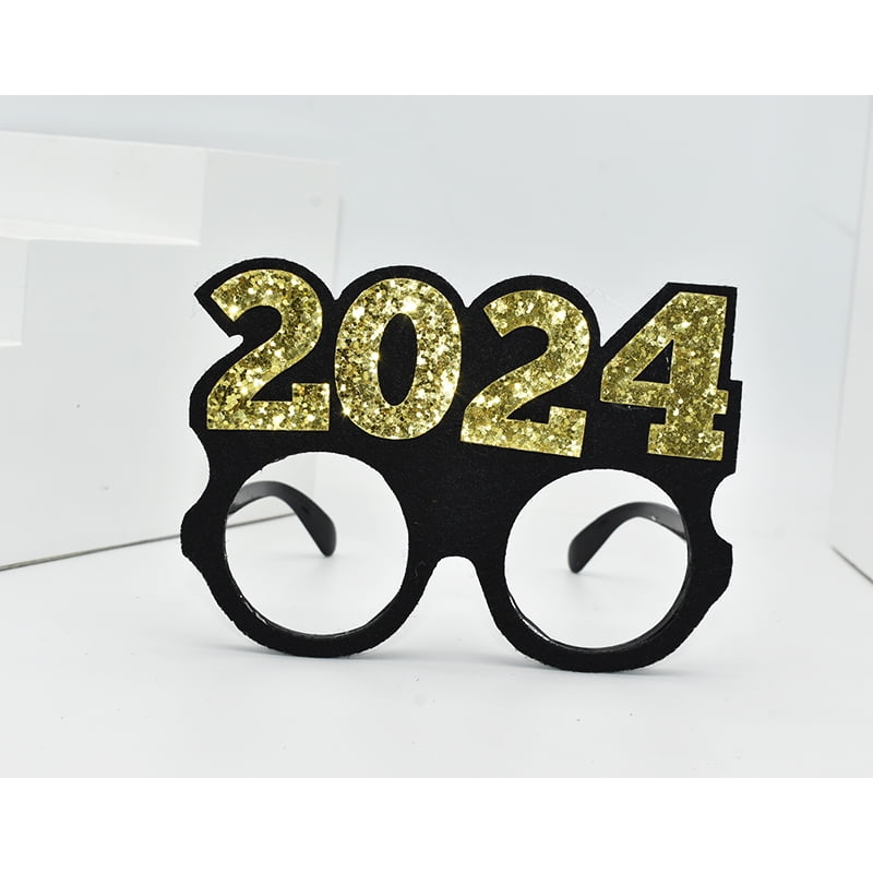 1 Pair New Years Glasses New Year Photo Booth Prop 2024 Funny Glasses