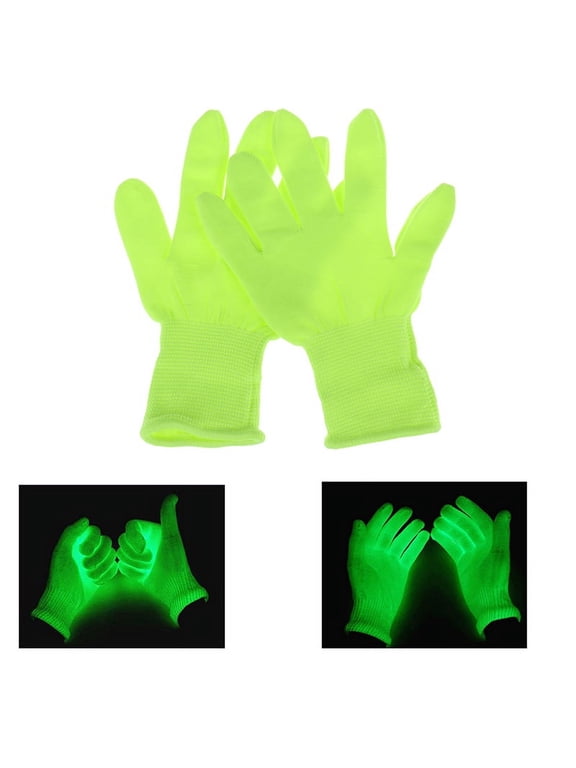 1 Pair Noctilucent Flashing Gloves Unisex Light Finger Lighting Dark For Pa x AL