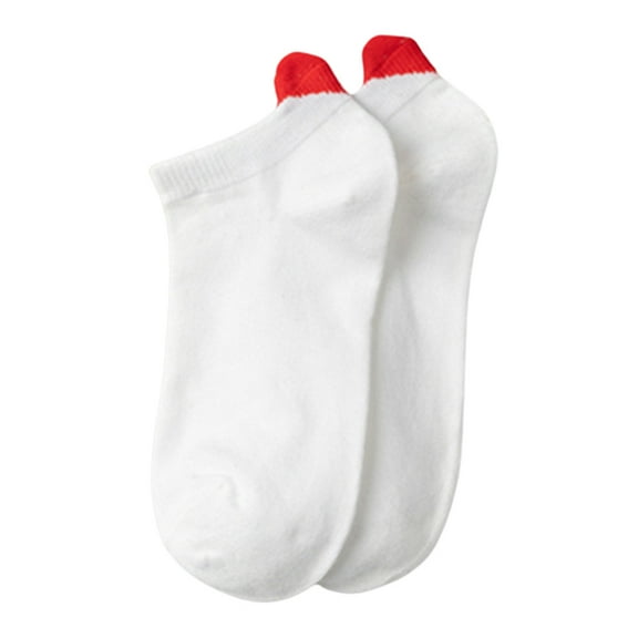 1 Pair Non-slip Elastic Low-tube Ankle Socks Cute Heart Stitching Girl Short Socks