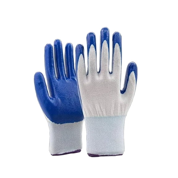 1 Pair Nylon Gloves,Reusable Firm Grip Heavy Duty Safety Gloves For Men and Women Winter Work,Garden Gloves,Outdoor Protective Work For Weeding,Digging,Raking,Pruning,8.66 inch(Blue)