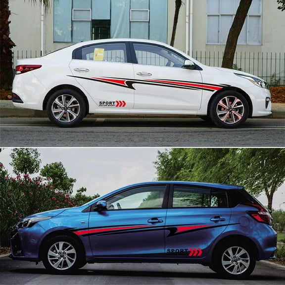 1 Pair Of Car Suv Vinyl Graphic Car Body Sticker Side Decal Stripe Diy Decals Us Fangkenuo