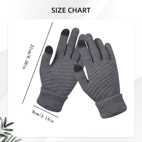 1 Pair Of Gloves 1 Pairs Women'S Winter Screen Gloves Soft Warm Fleece Lined Knit Elastic Cuff Winter Texting Gloves