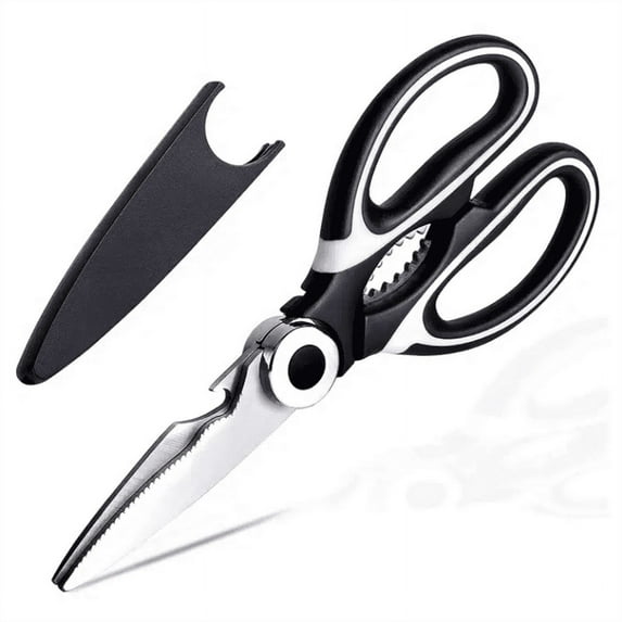1 Pair Of Scissors, Kitchen Shears, Super Sharp Premium Shears With Sheath, Heavy Duty Poultry Shears, Bottle Opener, Multipurpose Scissors