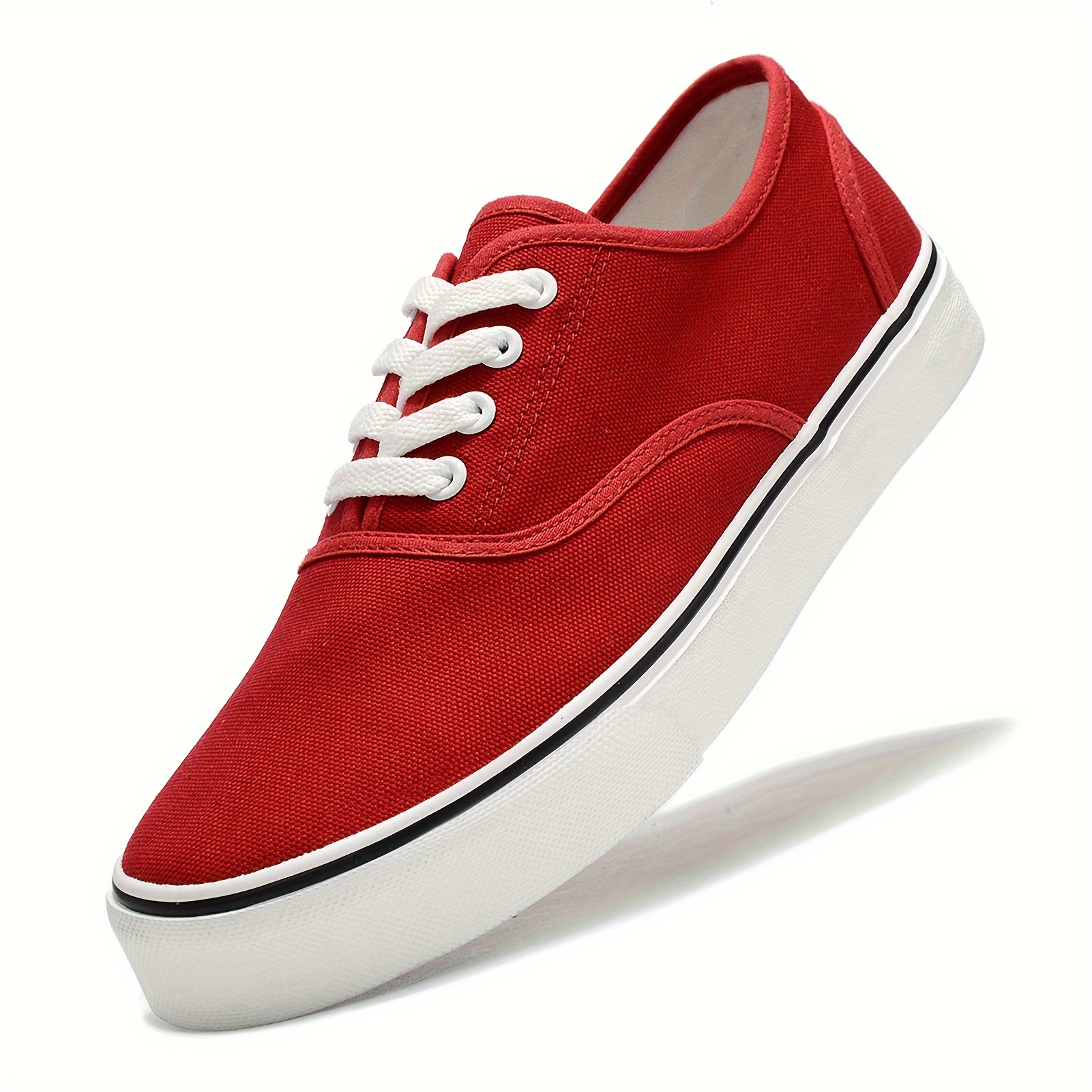 1 Pair Of Women's Classic Thick Platform Laceup Front Canvas Shoes