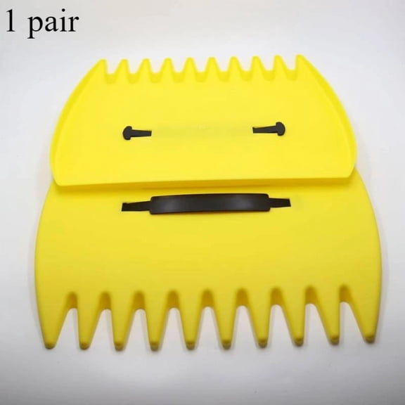 1 Pair Outdoor Leaf Grabber Garden Plastic Rake for Collecting Leaves Yard Cleaning Tool with Durable Plastic Construction