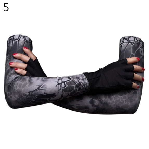 1 Pair Outdoor Sports Camouflage Anti-UV Breathable Elastic Cooling Compression Arm Sleeves