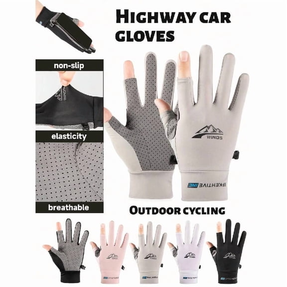 1 Pair Outdoor Sports Full Finger Gloves, Sports & Fitness Cycling Gloves, Lightweight Breathable Touchscreen Gloves With Anti-Slip Palm, Suitable For Men And Women