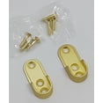 thumbnail image 1 of 1 Pair Oval Wardrobe Rod Tube Open End Support Cap Flanges with Installation screws (Matte Brass), 1 of 4