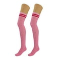 thumbnail image 1 of 1 Pair Over Knee Thigh High Knitted Socks for Women Warm Stocking Long Boot Socks - Pink, 1 of 10