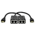 thumbnail image 1 of 1 Pair Over RJ45 CAT5e CAT6 UTP LAN Ethernet Extender Repeater 1080P 3D to 100ft Sender and Receiver, 1 of 3
