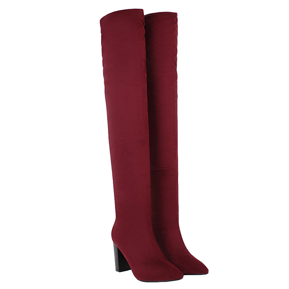 1 Pair Over The Knee Boots Woman High Heels Boots Winter Thigh High