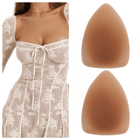 1 Pair Pasties Nipple Covers for Women, Triangular Ultra-Thin Reusable Invisibility Silicone Nipple Pasties Adhesive(Caramel)