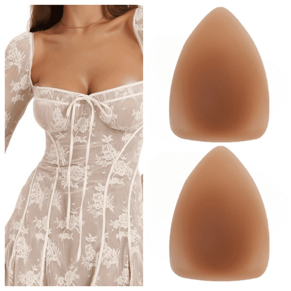 1 Pair Pasties Nipple Covers for Women, Triangular Ultra-Thin Reusable Invisibility Silicone Nipple Pasties Adhesive(Caramel)