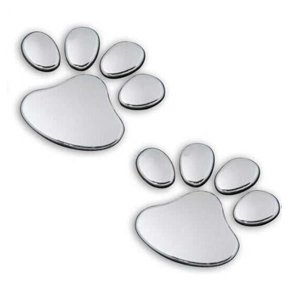1 Pair Pet Paw Footprints Car Emblem Decal Sticker, Self-Adhesive Waterproof Decor Badge, Universal Cute Animal Paw Print for Car Truck SUV Bumper Window Body Decoration