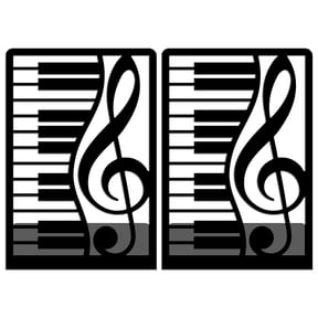 1 Pair Piano Musical Notes Metal Decorative Bookend for Shelves Heavy Duty Book Ends Non-Skid Books Holder Stand Black Book Support