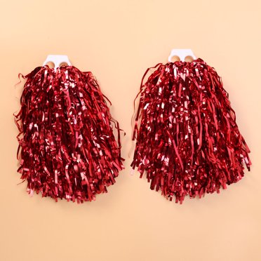 Pack Of 4 Cheerleading Pom Poms Foil Plastic Metallic Cheerleader Pom Poms For Cheer Sport Kids