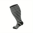 thumbnail image 1 of 1 Pair Plus Size Compression Socks For Women Wide Calf Knee High Support For Running Athletic Fit Cycling, 1 of 8
