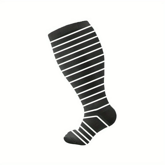 1 Pair Plus Size Compression Socks For Women Wide Calf Knee High Support For Running Athletic Fit Cycling