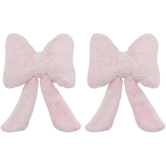 1 Pair Plush Butterfly Bow Car Headrest Pillow with Adjustable Clip for Driving Travel Driver Chair Interior Decor