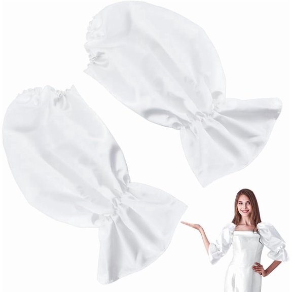 1 Pair Polyester Arm Puff Sleeves for Women Snow 470x295x1mm