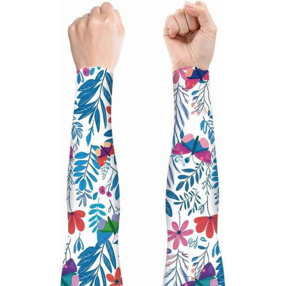 1 Pair Polyester Gardening Sleeves Butterfly UV Protection Thorn Proof Arm Sleeves Women Men Anti-Scratch Cover Arm for Garden Outdoor Sports diy