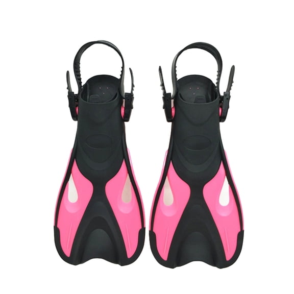 1 Pair Practical Diving Swimming Training Flippers Snorkeling Open Adjustable Heel Fins Flippers for Sports (Pink 37-41)