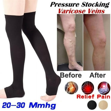 1 Pair Pressure Compression Socks Leg Support Stretch Compression Socks Open Toe Knee High Stockings Socks for Men Women, Helps Circulation, Anti Fatigue Pain Relief