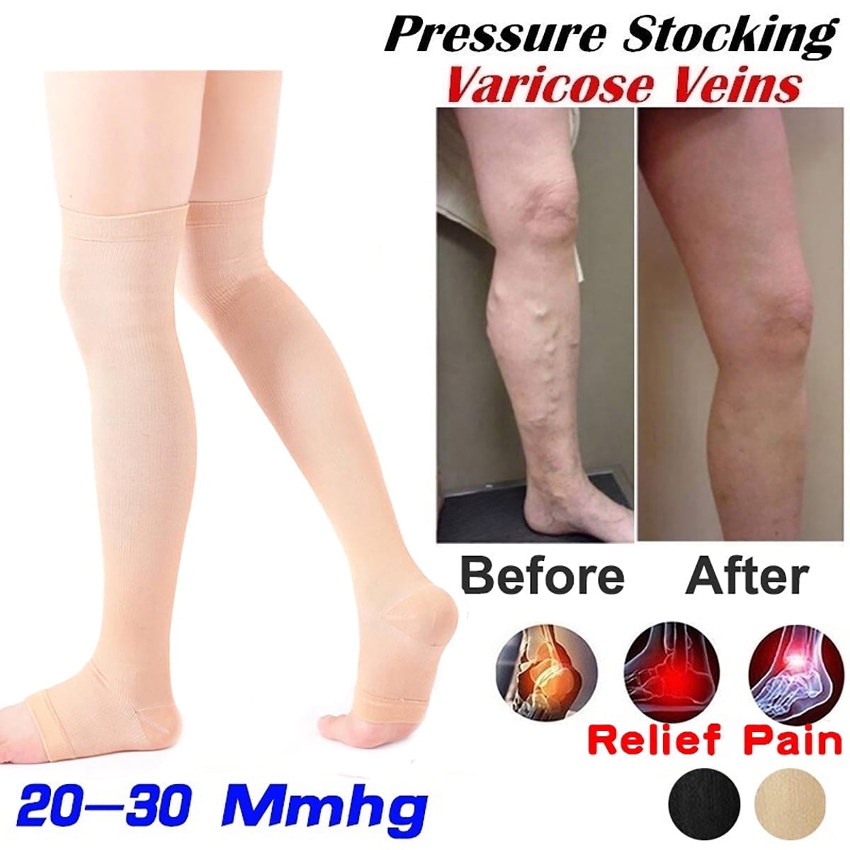 Compression Socks for Men and Women Open Toe Knee Ghana Ubuy