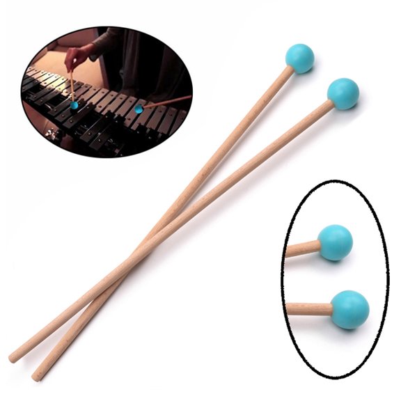 1 Pair Professional Xylophone Marimba Mallet Drumsticks Percussion Parts Length 365mm