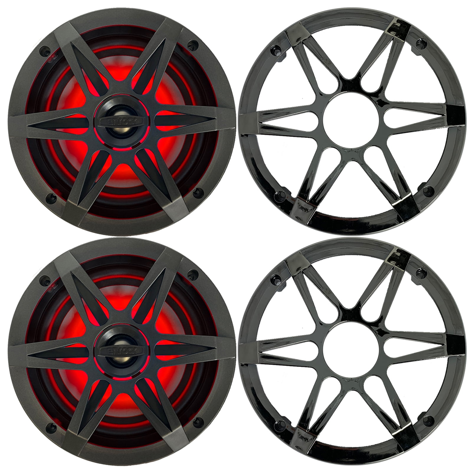 Pair (QTY 2) of Enrock Marine 4-Ohm 120 Watt Peak Power