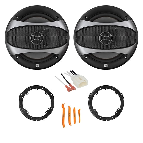 1 Pair (Qty 2) of Dual Electronics D65SP 6.5" 100 Watt Max Power 2-Way Car Audio Speakers with Harness, Mounting Adapters, Removal Tool (Ford 2008 - Up)